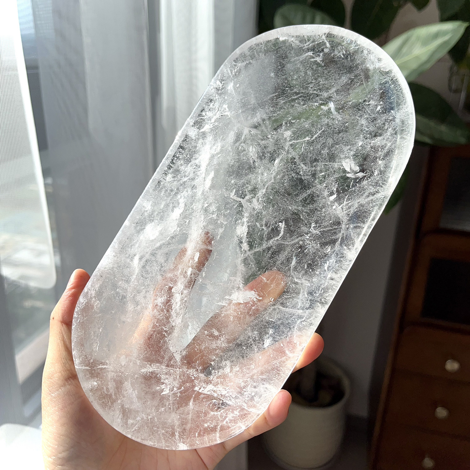 天然白水晶盘子消磁碗