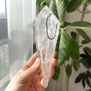 天然白水晶水胆权杖柱子流动大水胆晶体透高频水胆水晶柱一物一图