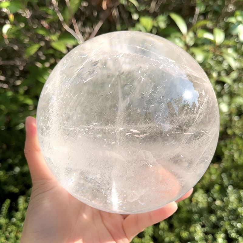 天然白水晶球晶体白亮
