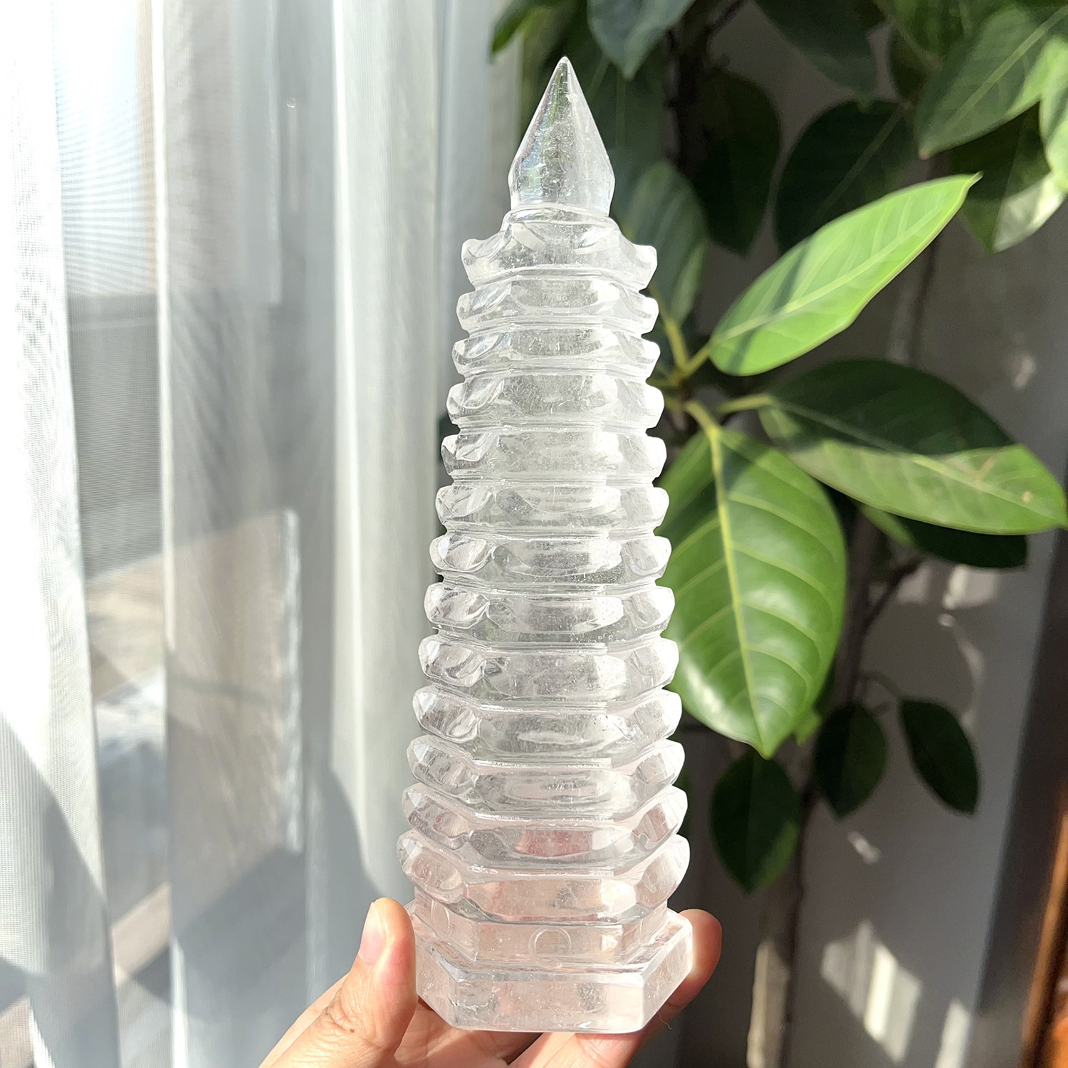 天然精品白水晶文昌塔十三层晶体透彩虹水晶书桌学习摆件一物一图,饰品/流行首饰/时尚饰品新,奇石,淘宝优惠券,粉丝福利购,淘宝优惠卷