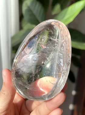 Jennie's同款手握肥皂水晶把玩喜马白水晶彩虹把玩摆件一物一图