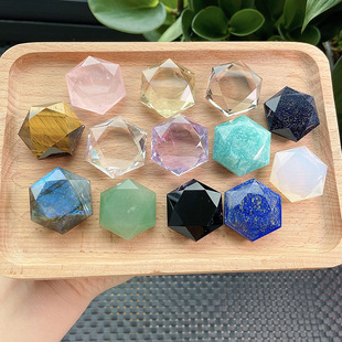 天然水晶六芒星大卫星白水晶粉晶紫晶各款大卫星灵摆水晶饰品吊坠