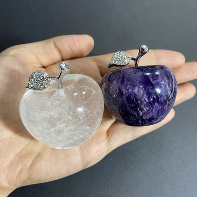 天然水晶苹果摆平安果