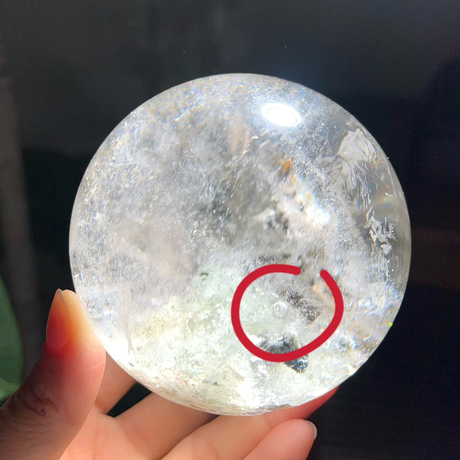 天然巴西绿幽灵水胆球幽灵银山透体小树纹理7.8cm水晶球一物一图