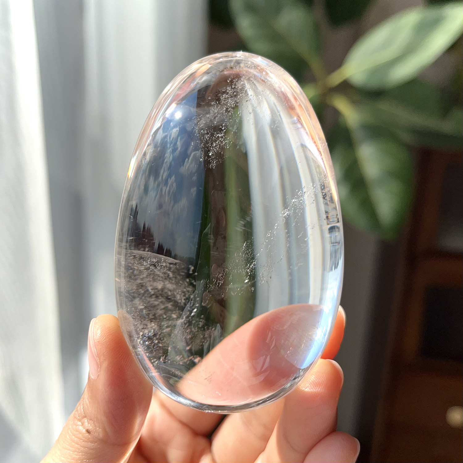 天然精品喜马白水晶把玩手握
