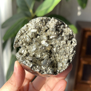 天然秘鲁黄铜矿黄铁矿球愚人金Pyrite晶牙闪水晶球6.5cm一物一图
