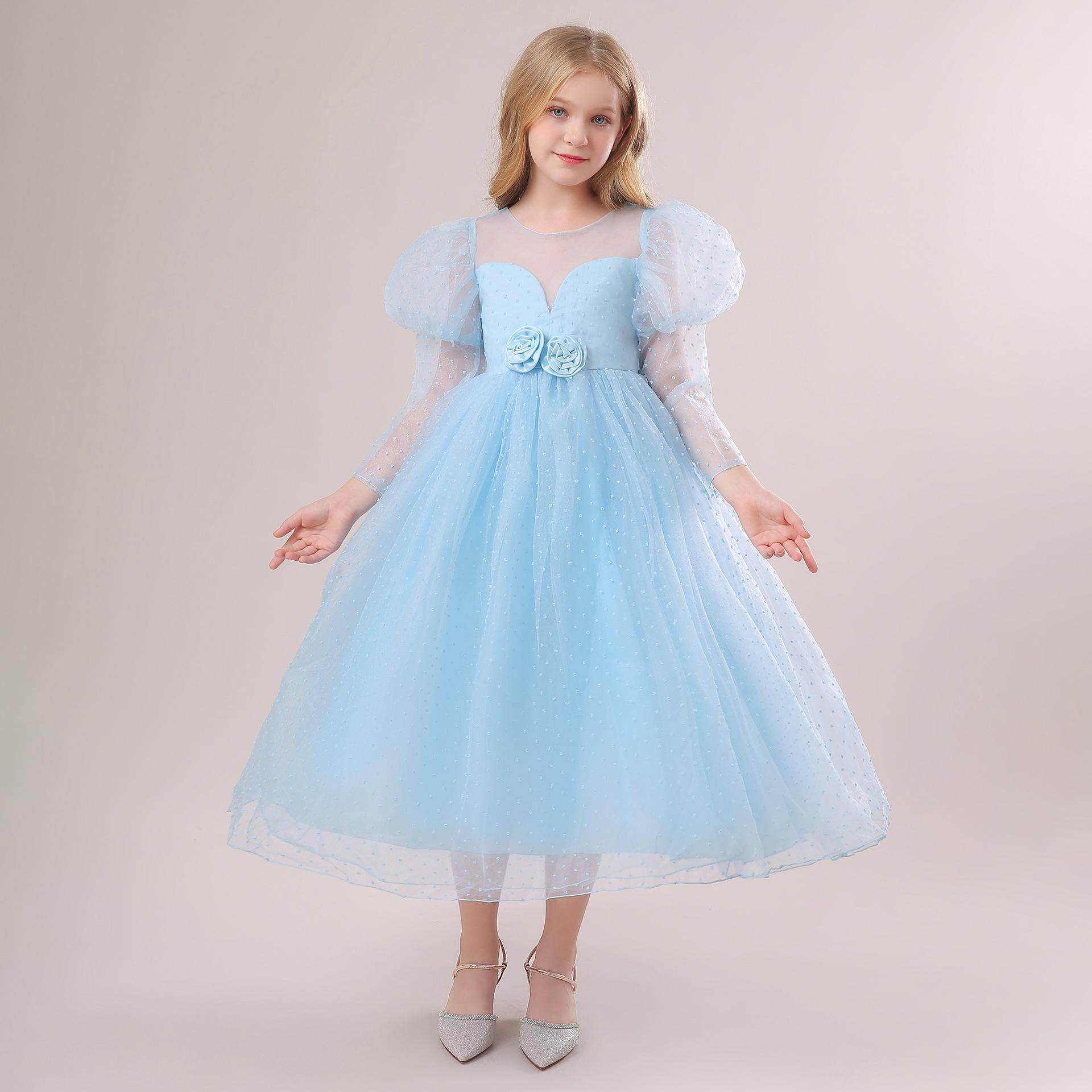 欧美新款中大童礼服裙泡泡长袖公主蓬蓬纱裙钢琴演出晚礼服连衣裙,童装/婴儿装/亲子装,儿童礼服,淘宝优惠券,粉丝福利购,淘宝优惠卷