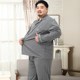 新款 肥佬家居服套装 秋冬季 长裤 男士 5XL加肥大码 棉质长袖 翻领睡衣