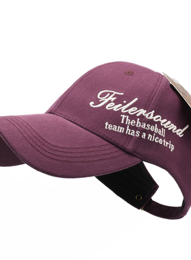 加大帽檐可扎高马尾硬顶绣字母棒球帽遮阳防晒鸭舌帽夏季风吹不掉