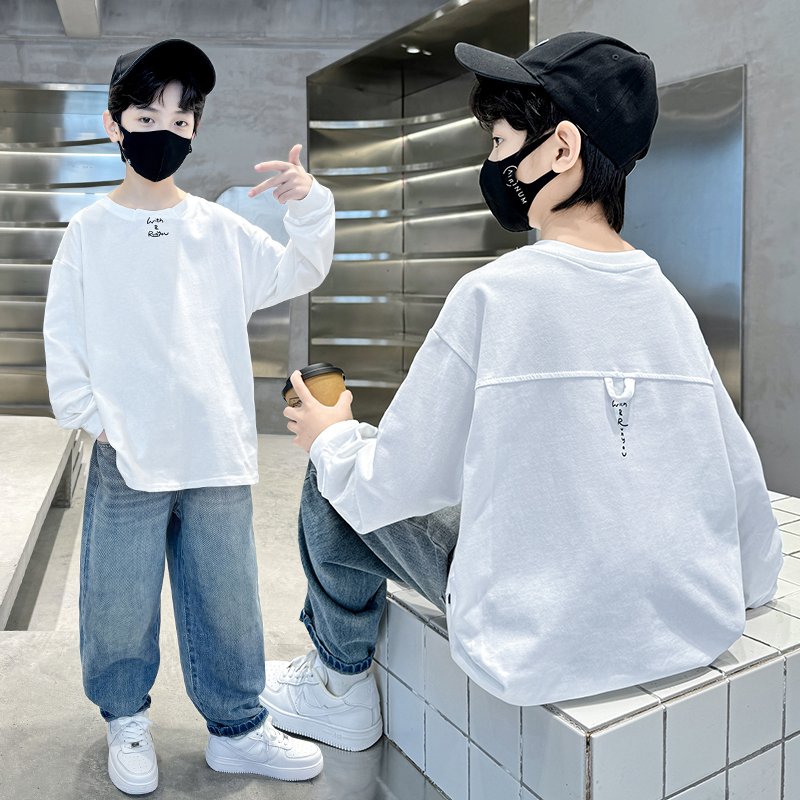 男童t恤长袖2025新款春装儿童T恤