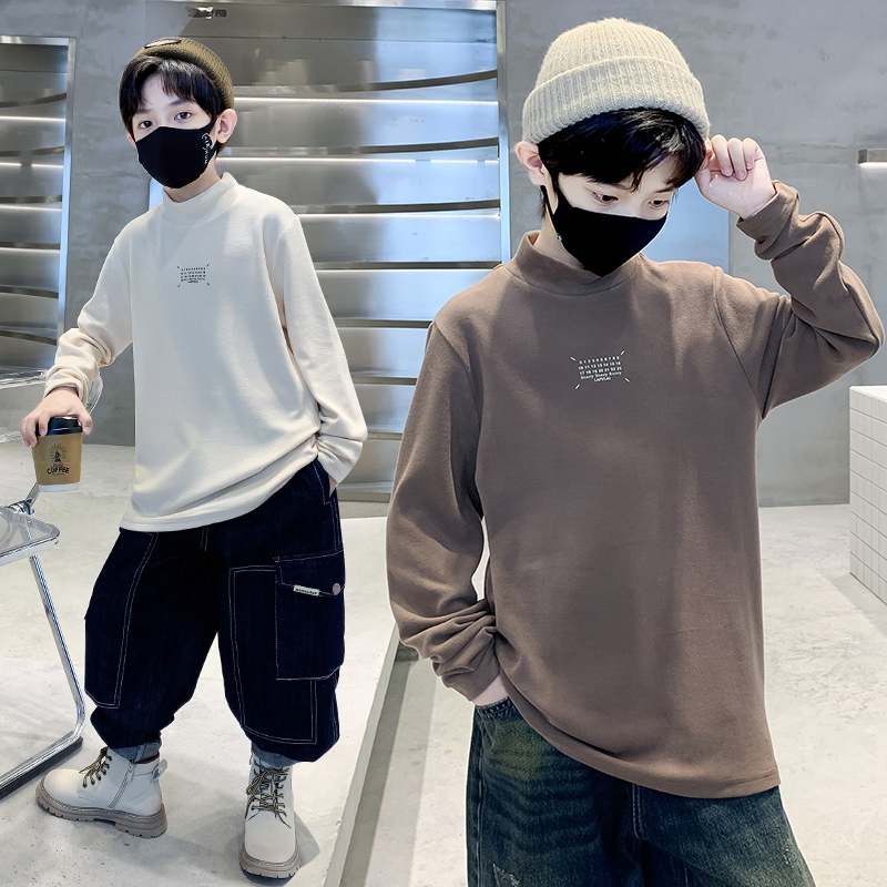 男童半高领打底衫冬季儿童内搭t