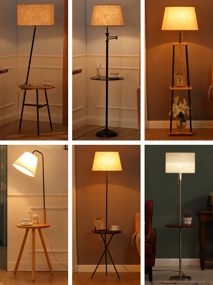 플로어 램프 북유럽 거실 간단한 현대 소파 커피 테이블 램프 크리 에이 티브 침실 머리맡 충전 테이블 램프 스탠딩 테이블