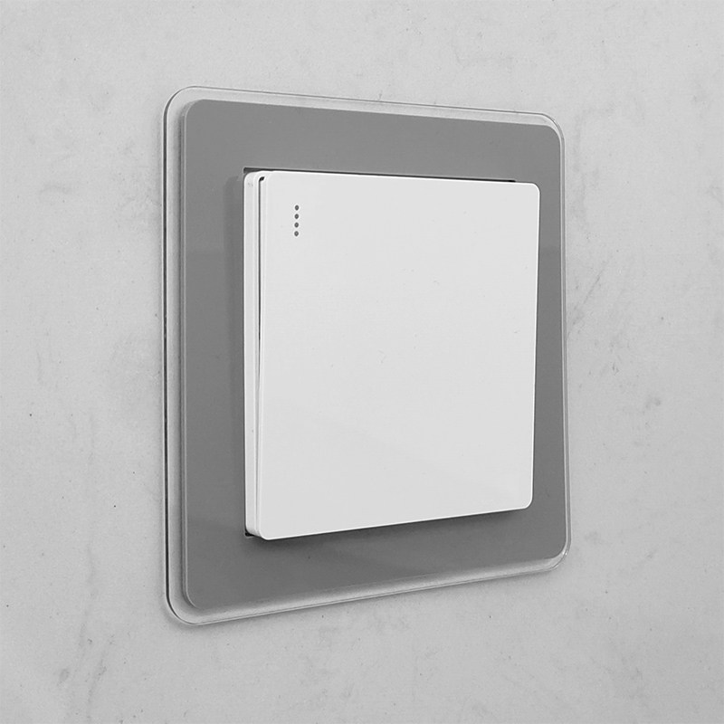 米凡尚品亚克力开关贴客厅简约白色现代双层轻奢高端插座装饰框