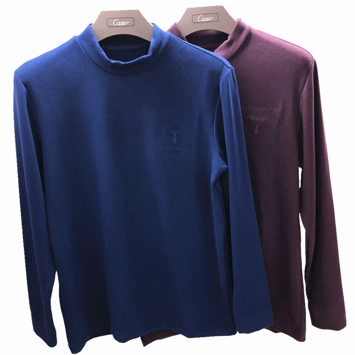 caser男士双面绒高领内衣上衣