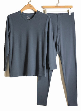 caser凯撒秋冬男士舒贝丝羊毛V领保暖内衣套装秋衣秋裤AL60-3107