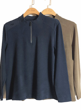 caser凯撒男士加厚暖姜绒一体领拉链保暖上衣卫衣打底衫AJ53-5582