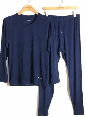 秋冬新款豪门男士弹力莫代尔圆领保暖内衣套装磨绒秋衣秋裤374002