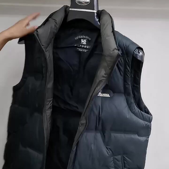 秋冬新款男士立领保暖羽绒马甲