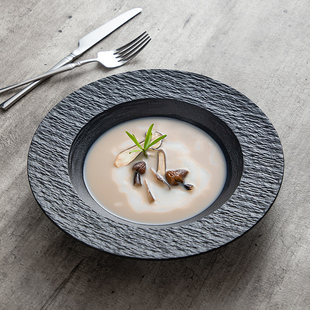 意大利面汤盘子浓汤盘沙拉盘草帽盘菜盘创意餐厅深盘陶瓷西式 餐具