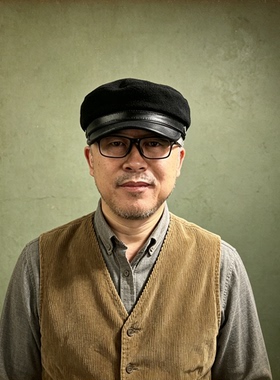 民国风平顶帽羊皮海军帽