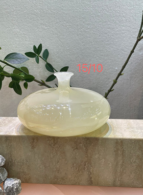 天然玉石花瓶中式客厅玄关摆件