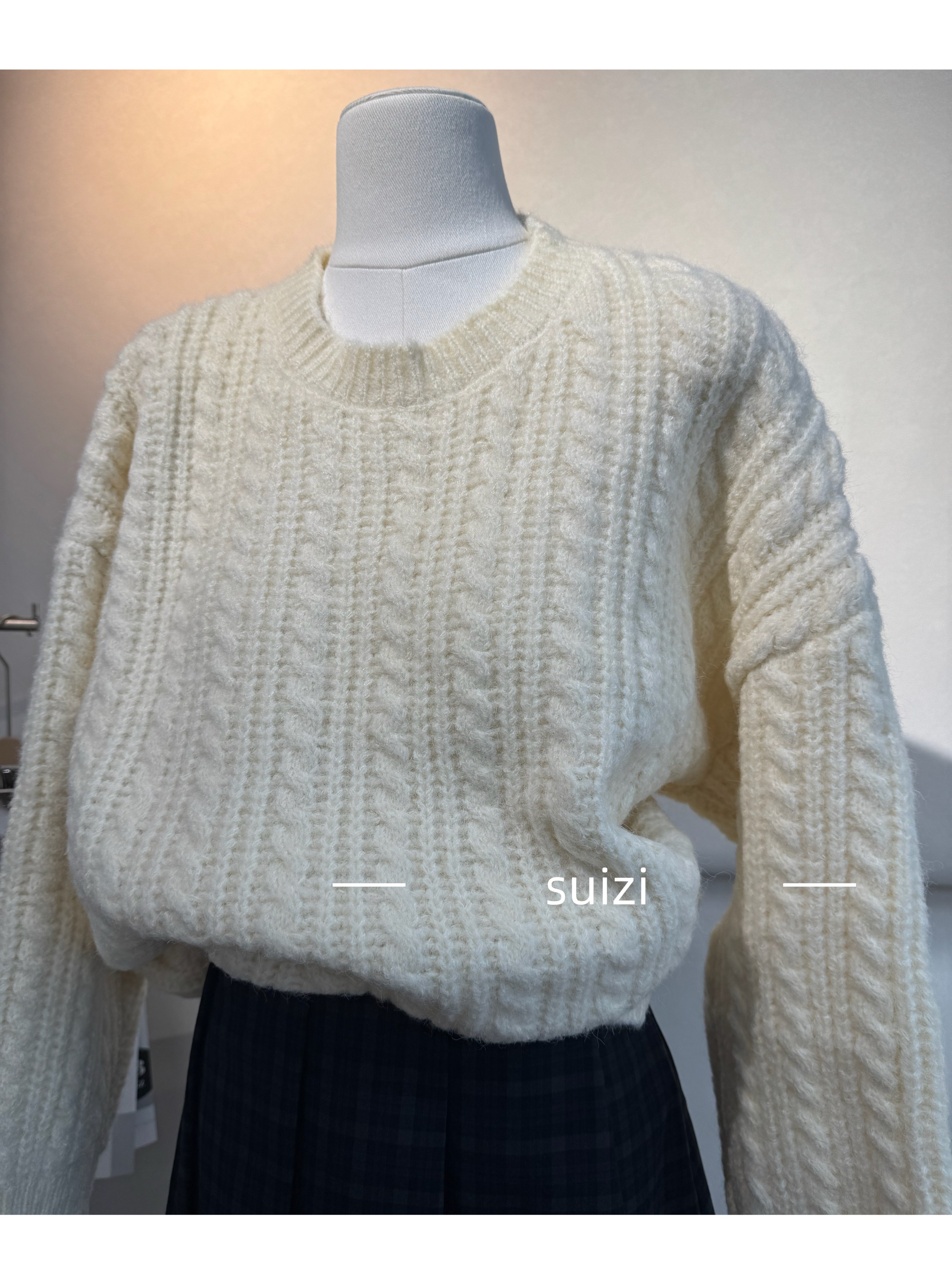 【Suiz】i复古慵懒高级感温柔气质麻花长袖针织毛衣女2025秋冬款