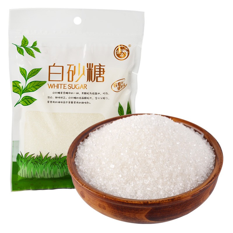 绿帝白砂糖500g食用蔗糖超细绵砂糖家用调味品烘焙原料材料包邮