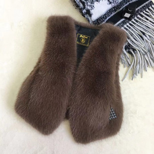 仿狐狸毛皮草马甲女短款韩版2025秋冬百搭加厚毛毛背心水貂皮外套