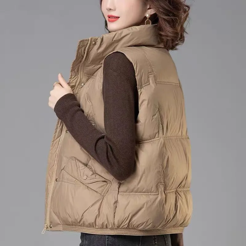 欧货高级感别致羽绒棉马甲女款2025秋冬季立领保暖坎肩马夹背心服