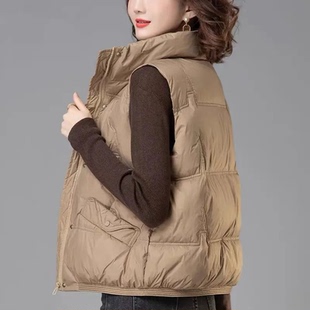 欧货高级感别致羽绒棉马甲女款2025秋冬季立领保暖坎肩马夹背心服
