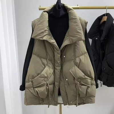 羽绒棉马甲女2025新款秋冬季外穿短款小个子洋气时髦坎肩背心马夹