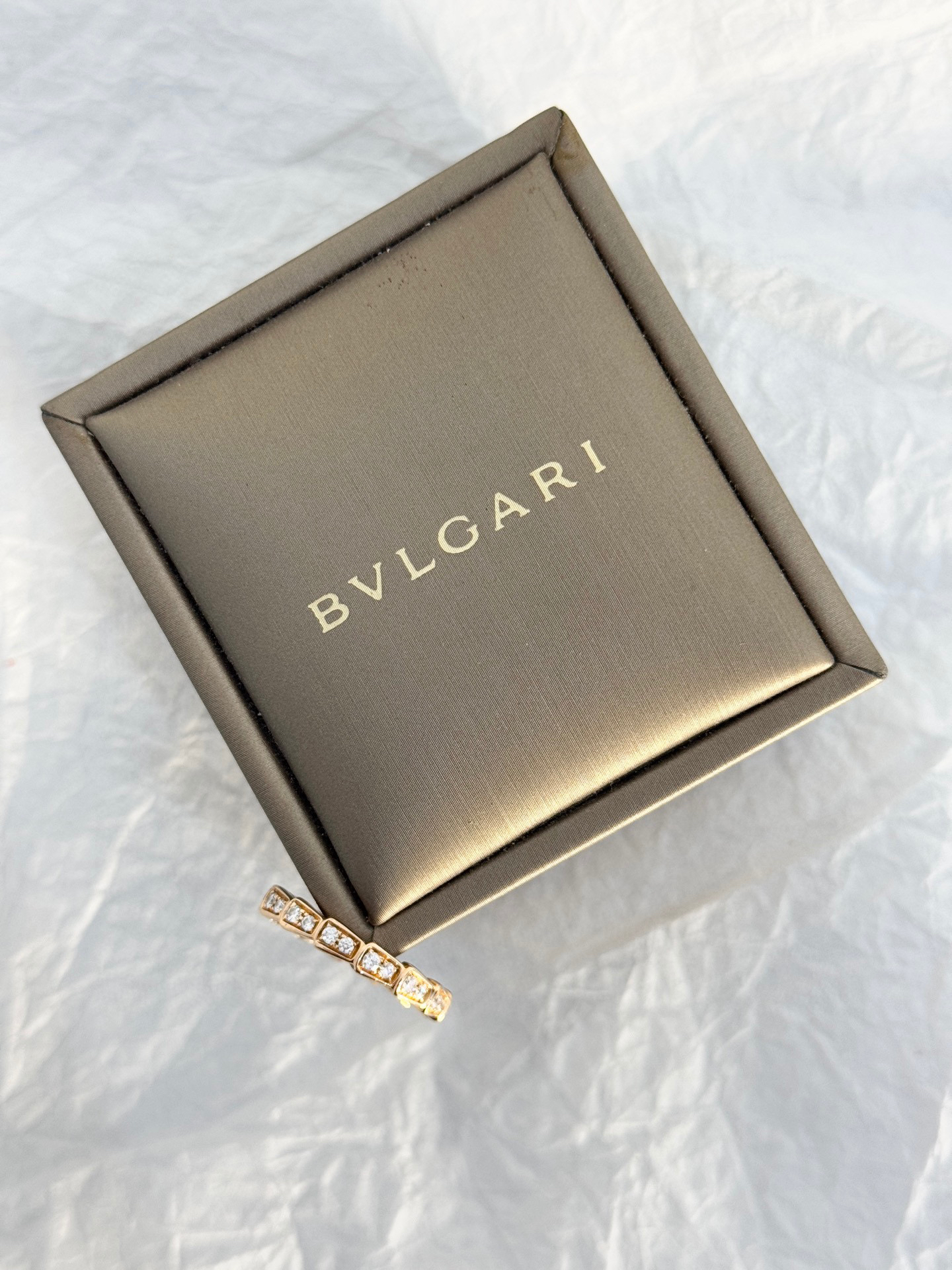 Bvlgari宝格丽蛇骨戒指18K玫瑰金正品保真 支持第三方鉴定