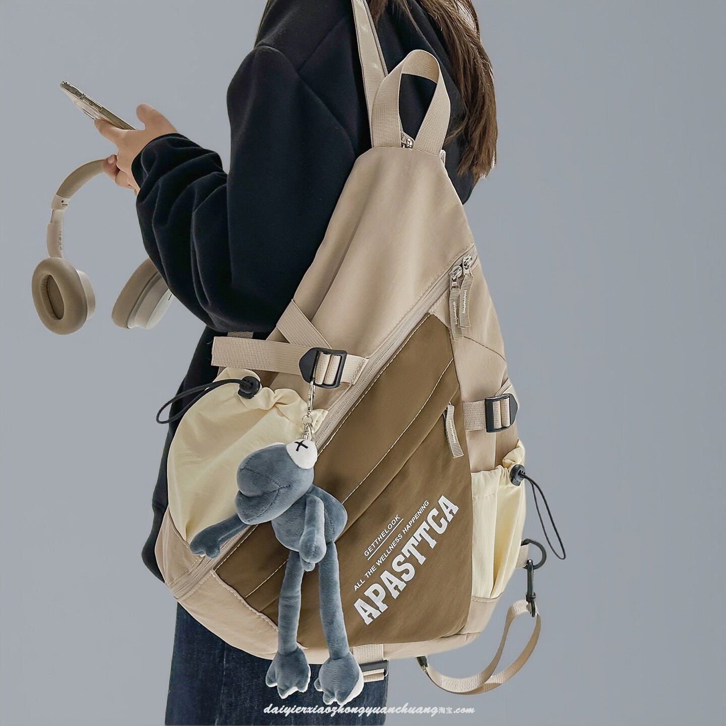 多功能两用胸包男女小型双肩包户外登山小背包轻便防水旅行斜挎包