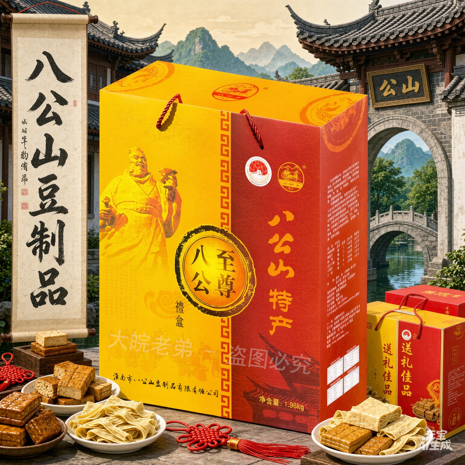 〈顺丰上门〉八公山豆制品八公至尊礼盒腐皮千张腐竹豆干豆饼礼盒