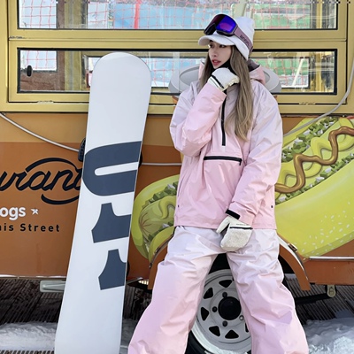 雪服大人长白山万达滑雪服租赁 YFKF粉色渐变套装XS/S/M/L