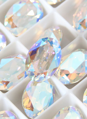 正品施家华子奥地利水晶美甲钻4120尖底鸽子蛋001SHIM闪烁白色