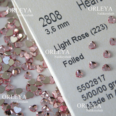 施华洛世奇223粉爱心美甲饰品钻