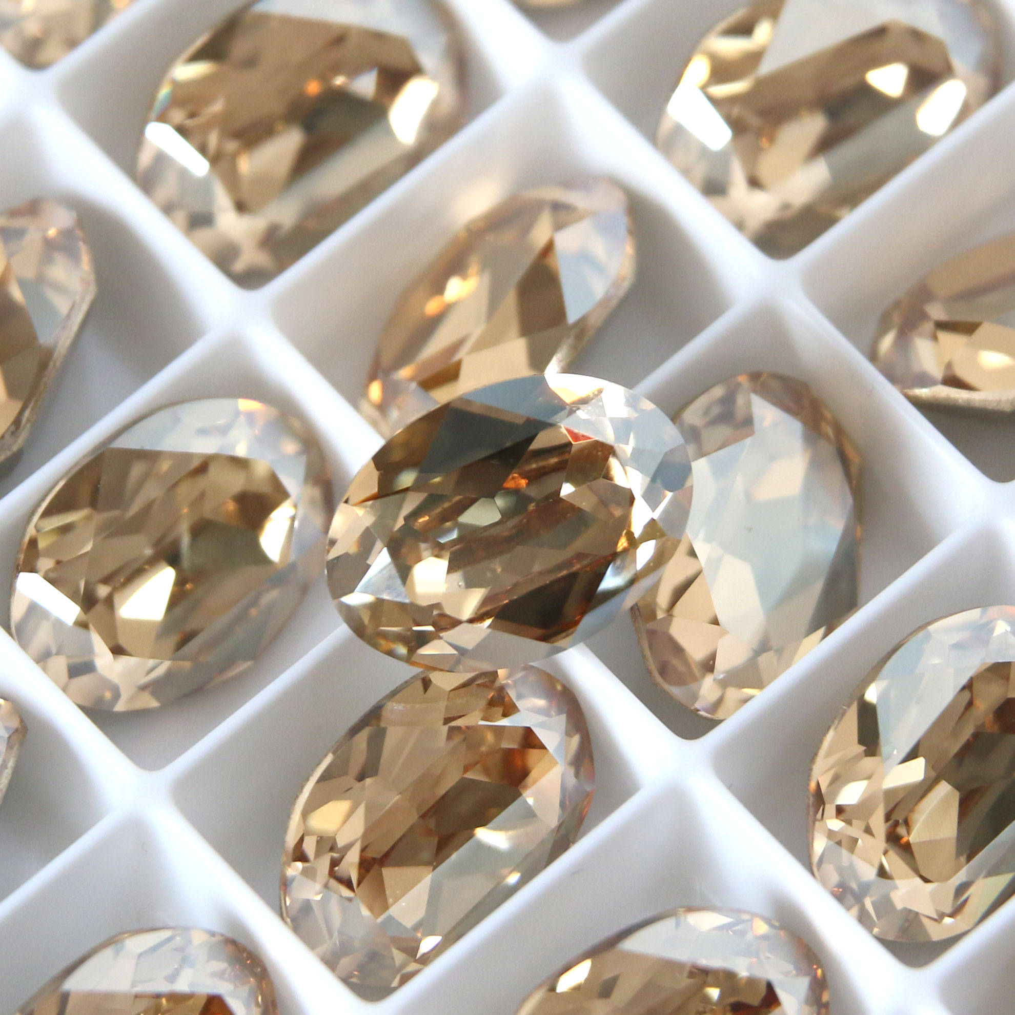 正品施家华子奥地利水晶美甲钻4120尖底椭圆形001GSHA金色魅影色