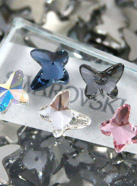 （多色）现货正品奥地利华子001美甲饰品平底钻2854白粉黄色蝴蝶