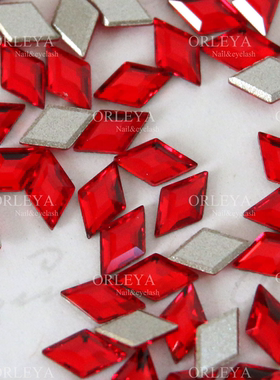 正品施家华子奥地利水晶美甲钻2773平底菱形227浅红色-5颗5*3MM