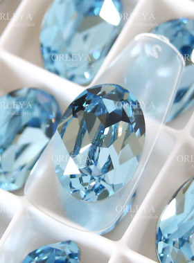 正品施家华子奥地利水晶美甲钻4120尖底鸽子蛋202蓝色14*10MM