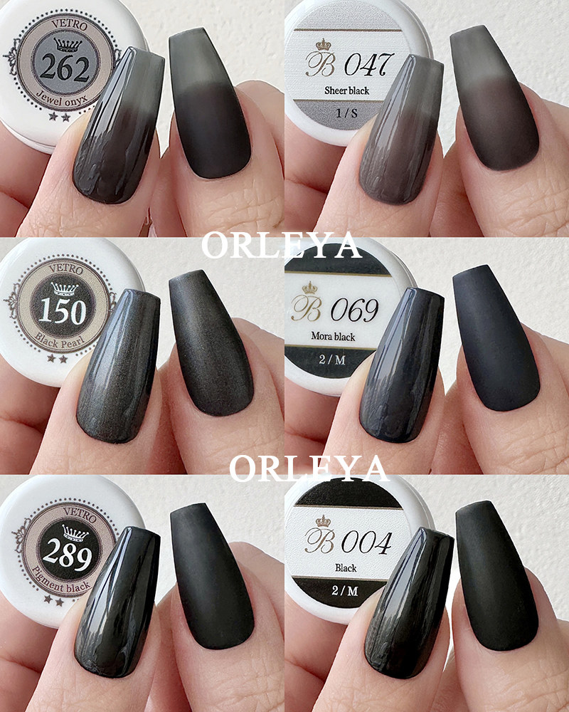 vetrobella黑灰美甲光疗甲油胶
