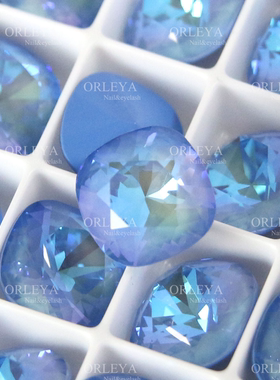 正品施家华子奥地利水晶美甲钻4470尖底肥方L143D冰川蓝色1颗10MM