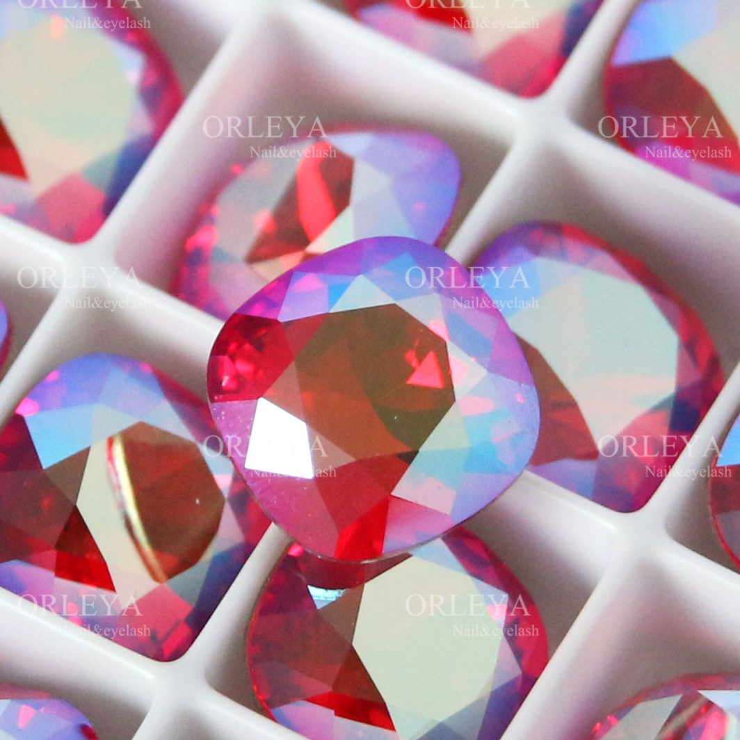 正品施家华子奥地利水晶美甲钻4470尖底肥方227SHIM闪烁浅红10MM