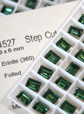 正品施家华子奥地利水晶美甲钻4527尖底方块360翠绿色饰品diy奥钻