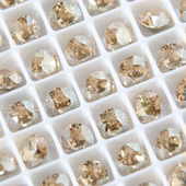 正品 施家华子奥地利水晶美甲钻1088尖底001GSHA金色魅影色圆形diy