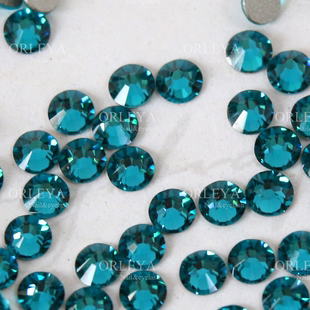 正品 华子奥地利水晶美甲钻2058平底229蓝锆石色SS7圆形奥钻首饰