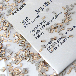 施家华子2510平底小长方形001GSHA金色魅影色美甲水晶手机DIY百搭