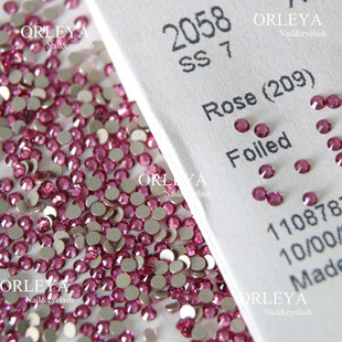 施家华子奥地利水晶美甲钻2058平底209枚粉色圆形饰品钻 现货正品