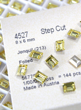 现货正品施家华子奥地利水晶美甲钻4527尖底方块213淡黄色diy饰品